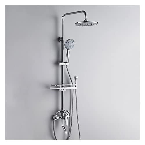 Système de douche de luxe en laiton chromé et ciel de pluie haute pression à 3 modes