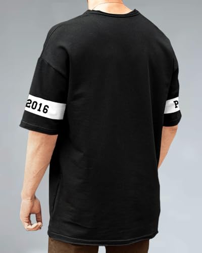 Image of Noble Monk Men's Round Neck Half Sleeve Oversized Printed Tshirt
