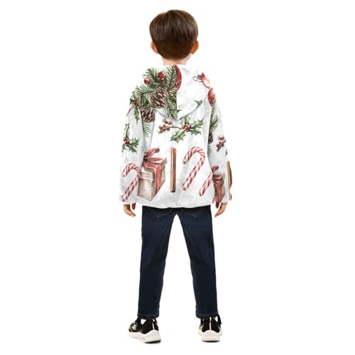 Christmas Rresent Box Girls Fleece Jacket Girls Fall Jacket Girls Zip Up Hoodie Girls Sherpa Jacket 2-10T4