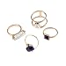 Produktbild Ogquaton 4 Stücke Boho Stil Simulierte Türkis Ring Sets Geometrische Knuckle Nail Midi Ring Sets Für Frauen, Gold Kreative und Nützliche