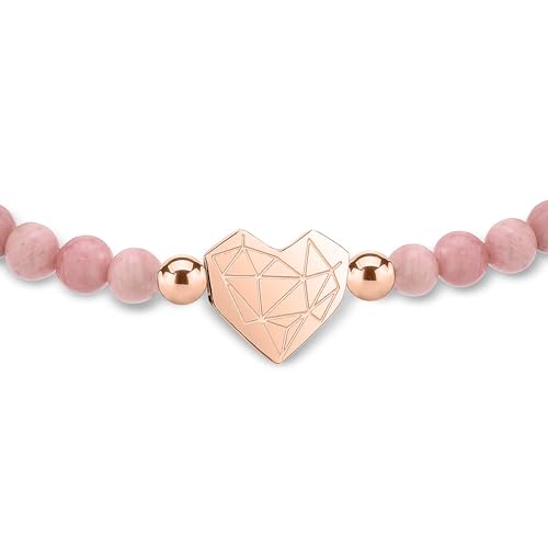 Bracelet acier inoxydable poli avec cordon de serrage réglable imperméable rose - 3