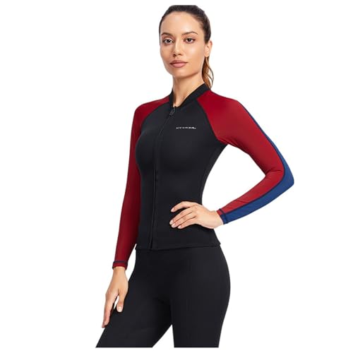 Chaqueta de traje de neopreno 1.5mm para hombres y mujeres con mangas largas para buceo, natación, snorkel y surfing miniatura 1