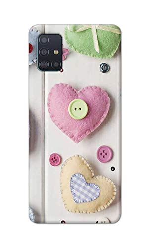Image of PRINTFIDAA Heart Shape Hard Back Cover for Samsung Galaxy A71 / Samsung A71S, SM-A715F / DS Back Cover -(P6) KAT1010