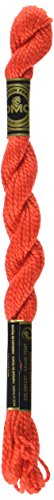Hilo de algodón perlado DMC 115, color naranja-rojo brillante