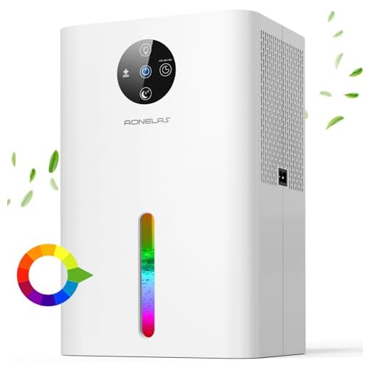 Electric Dehumidifier, 1800 ml, Portable Room Dehumidifier, Extra Quiet, Automatic Defrosting, 7 Coloured LED Light Dehumidifiers for Home