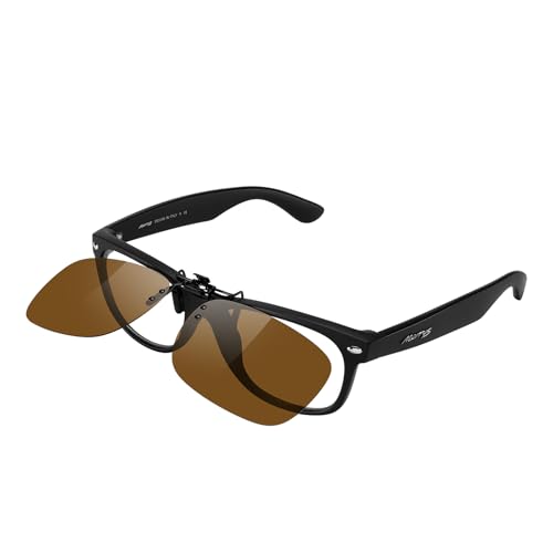 Image of MERRY'S Polarized Clip on Sunglasses Flip Up Metal Clip Attachments for Prescription Glasses