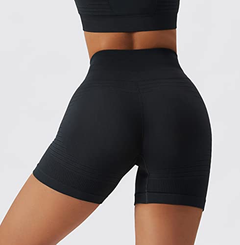 Image of Workout Sets for Women 2 Piece Seamless Ribbed Tank Top Sport Bra High Waist Biker Shorts GYM Yoga Exercise Outfits