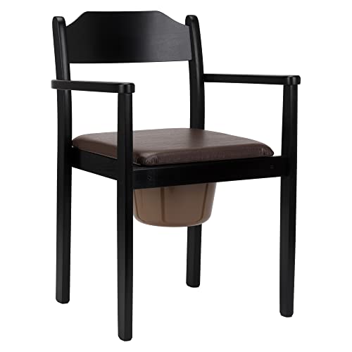 MaJSL DUHA Toilettenstuhl Holz Schwarz