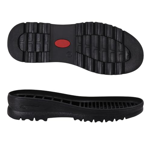 CHGCRAFT 1 paire de Semelles de Rechange en Caoutchouc pour Chaussures en Cuir Antidérapantes et Résistantes à L'Usure Noires