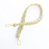 - Taille: 57*2.5cm LIJUCAI 2 pièces/Paire Belles Pinces Faites à la Main Support tissé embrasses retenues Pinces à Rideaux draperie Corde Accessoires de fenêtre décoratifs pour la Maison, Jaune, Chine
