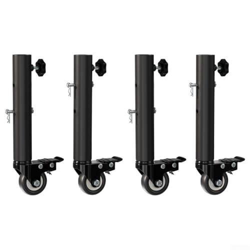 Roulettes de support réglables pivotantes à 360° en acier robuste avec freins pour lit, lot de 4