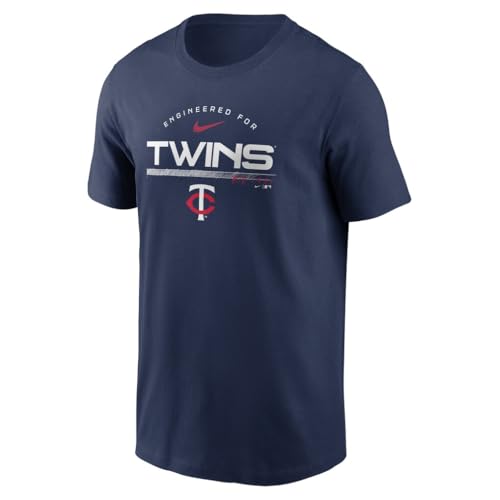 Nike Mens MLB Team Engineered Performance T-Shirt (US Alpha Medium Regular Regular Minnesota Twins - Navy)