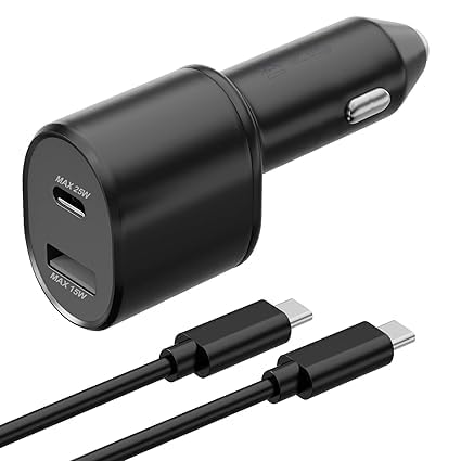 Image of Original Samsung Super Fast Dual Car Charger (45W+15W) with Fast Charging Cable for Samsung Galaxy S22 S21 S20 Ultra Plus Note 10+,Google Pixel,Note 20,Pps Car, Black (DEC17)