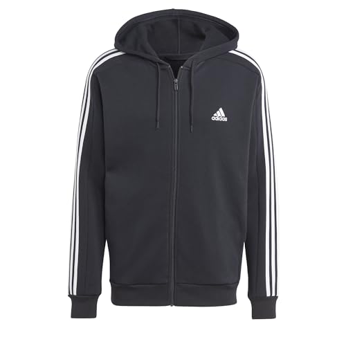 adidas Men's Essentials 3-Stripes Fleece Full-Zip Hoodie