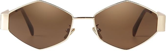 Image of Retro Hexagonal Sunglasses For Men & Women | Trending, Stylish & Durable Metal Frame Vintage 90s Sunglasses With UV 400 Protection Lenses