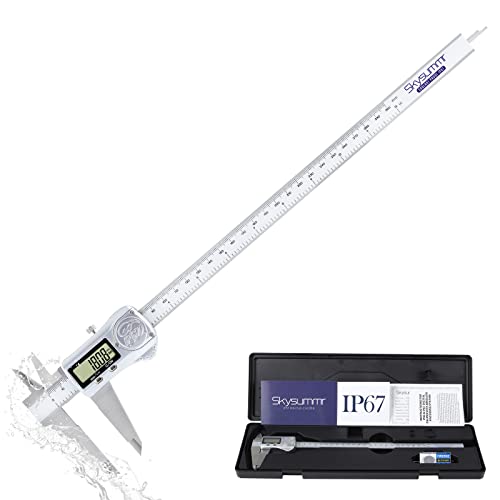 IP67 Absolute Origin Waterproof Digital Vernier Caliper Measuring Tool Stainless Steel, 0-12 Inch/300mm, 0.01mm Resolution, in/mm Conversion