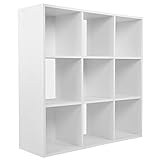 Charles Jacobs White 9 Cube Storage Shelving Unit - No Fabric Drawers