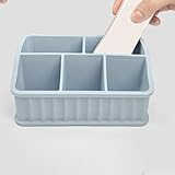 Construction en silicone : fabriquée à partir de silicone souple, cette boîte de rangement de salle de bain est conçue pour résister à l'usure quotidienne tout en conservant sa forme et sa fonction au fil du temps.