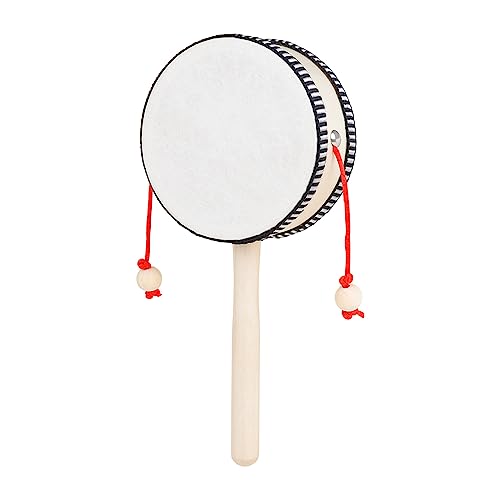 XFUYI Sonajero Tambor Sonajero de Mano Tambor Bebé Musical Educativo Instrumento de Percusión Tradicional Juguete para Niños Niñas
