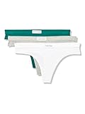 Calvin Klein Comfort Logo Cotton Stretch Thong Panties, 3 Pack