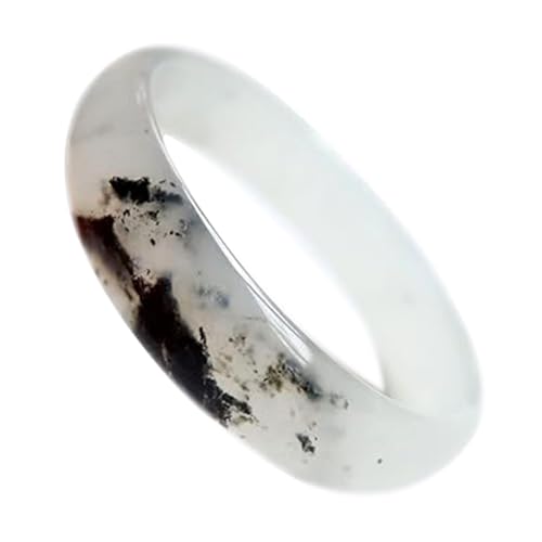 Bracelet jonc en jade et fleurs de calcédoine : l'harmonie minérale au poignet