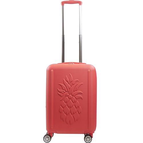 Tommy Bahama 22.5 Inches Rolling Carry On, Hard-Sided Suitcases with Spinner Wheels, Coral