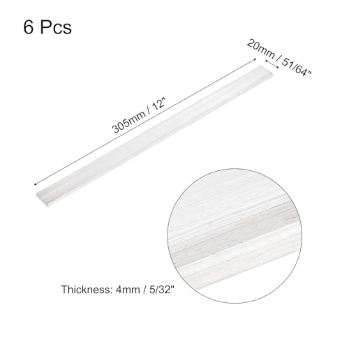 Image of MECCANIXITY 6 Pcs Square Aluminum Flat Bar, 5 /32 inch (4mm) Thick x 51 /64 inch (20mm) Width x 12 inch (305mm) Long 6061 Aluminum Flat Plate Solid New Mill Stock Silver for Industrial Building