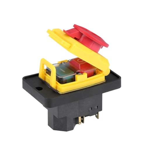 400V 7 Pins Electromagnetic Switch Starter On Off 15A with Protection Cover Momentary Reset Push Button YCZ4-A 1Pcs