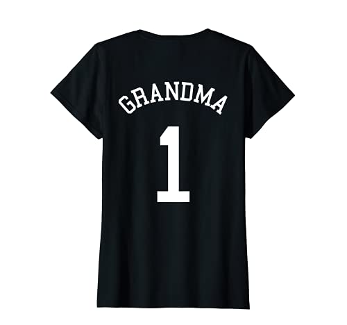 Grandma Team Shirt # 1 Handball Nan Soccer Volleyball Hockey T-Shirt, Black