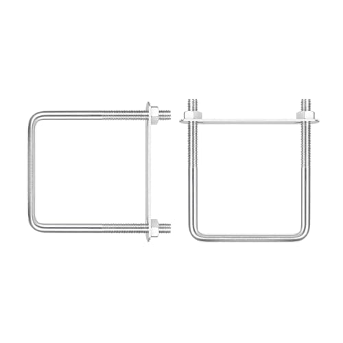 Image of DTGN M8x75x110mm(ThreadxWxL) Square U Bolt - 2Pack - Good for Trailer Pipe Replacement Parts - 304 Stainless Steel U Shape Bolts
