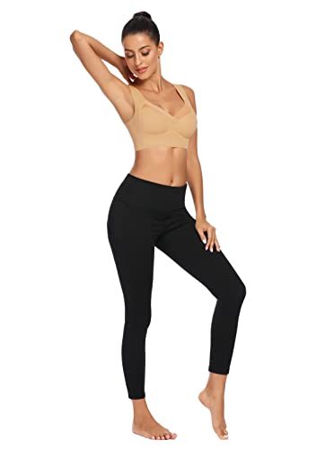 Image of WOWENY Seamless Bras for Women Sleep Leisure Sports Yoga Bra Padded Wireless Thin Soft Comfy Pullover Tops Plus Size
