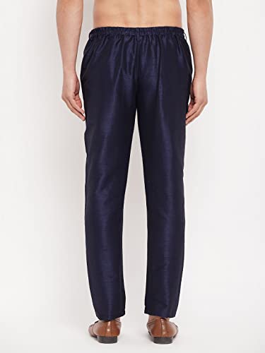 Image of VM mens VM Men's Navy Blue Silk Blend Pant Style Pyjama
