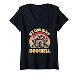 Photo Gallery donna my dog is my doorbell retro mastino napoletano proprietario di cane maglietta con collo a v Photo Gallery donna my dog is my doorbell retro mastino napoletano proprietario di cane maglietta con collo a v