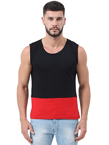 Image of Ideation Men's Cotton Round Neck Color Block Sleeveless T-Shirt