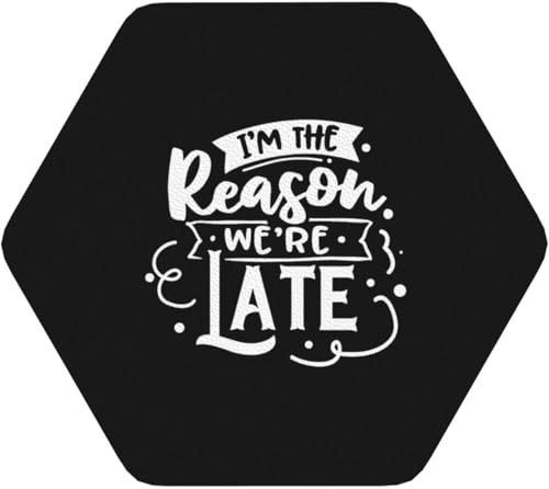 I'm The Reason We're Late Coasters Water Proof Anti-Slip Leather