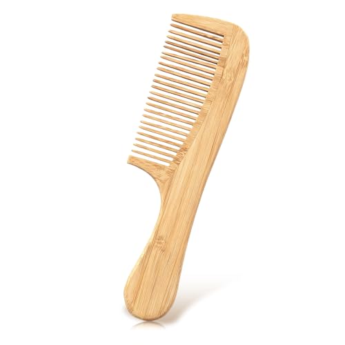 Peine de bambú natural antiestático hecho a mano miniatura 1