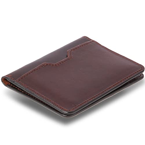 Leather Minimalist Wallet for Men, Credit Card Holder，Thin Bifold Wallet, Front Pocket Wallet, Small Card Case, Slim Wallet,Father's Day Gift (coffee)