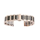SKPVPOKOYL Cinturino for orologio in ceramica 12mm 13mm 21mm 22mm Cinturini di ricambio casuali for cinturino piccolo in acciaio inossidabile da donna(Black rose gold,14mm)
