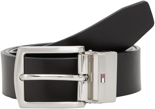 Tommy Hilfiger Herren Gürtel Denton 3,5 cm Wendbar, Mehrfarbig (Space Blue/Arctic Spruce), 80 cm – Ansicht 1