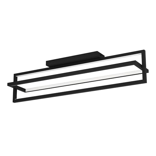 Lampe de plafond dimmable LED Siberia Eglo luminaire noir blanc chaud froid 78cm