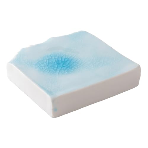 五十嵐務 台皿 中 ガラス釉 美濃焼 17-18.5×16-17×4cm 約1000-1400g 流氷 銅風 お香立て