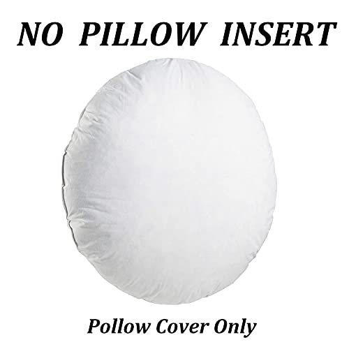 Foindtower 1 Piece Decorative Throw Pillow Covers Boho Cushion Cases Flower Pillowcases For Couch Bed Sofa Bedroom Décor Handmade 3D Floral Soft Farmhouse Round 18 Inch Green #TOP6