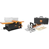 WEN JT3062 10-Amp 6-Inch 2-Blade Benchtop Jointer, Black & JN8504 8.5-Amp Plate and Biscuit Joiner with Case and Biscuits