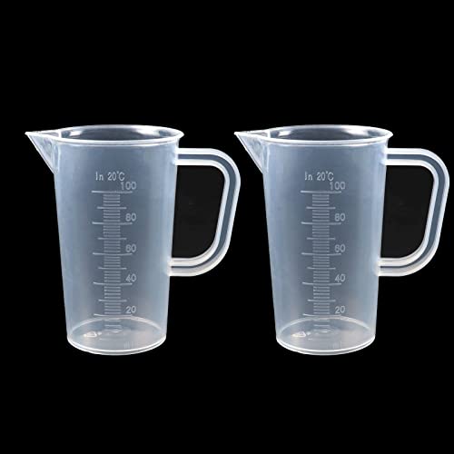 Diyxisk Verre Doseur 2 Pc Plastique Verre Doseur Cuisine Tasses à Mesurer 100ml Résine époxy Transparent Doseurs pour Laboratoire et Cuisine Passe au Lave-Vaisselle
