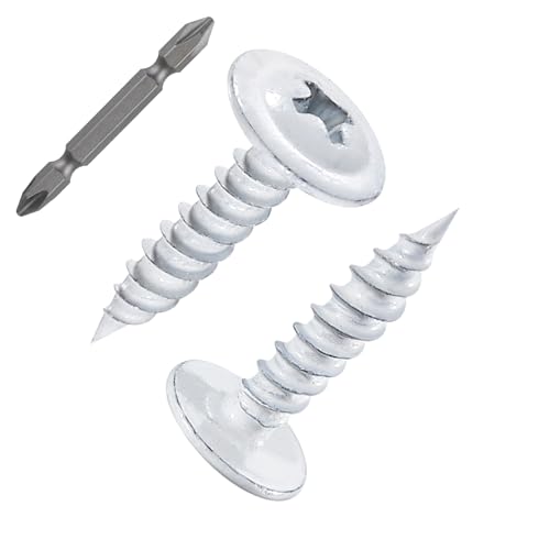 Image of Wensilon(350 pcs)#8x5 /8 inch Phillips Truss Head Wood Screws White Iron Quick Metal Self Tapping