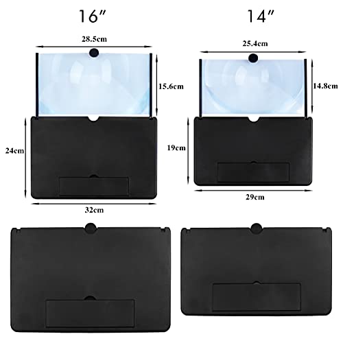 Image of 16 inch Phone Screen Magnifier, Screen Magnifier for Cell Phone, Smartphone Foldable Screen Magnifier, Mobile Phone Amplifier Fit for All Smartphone Black