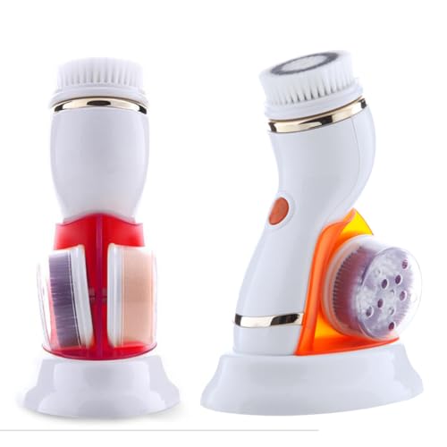 PENIKOKO Cepillo Eléctrico Facial Multifunción sin Batería Exfoliador Profundo para Limpieza de Cuidado Piel Compacto y Portátil Color Naranja