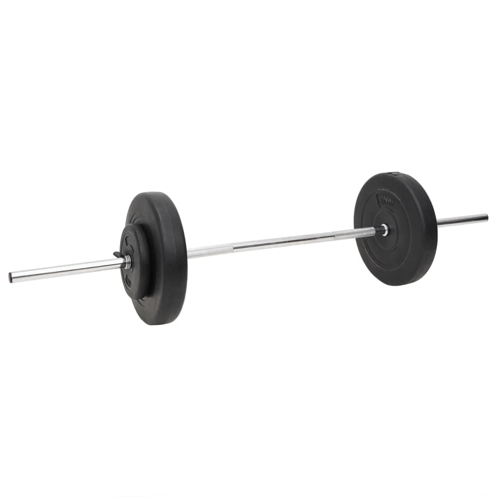 Langhantel und Kurzhantel Set mit 60 kg Gewichtsscheiben verchromte Stahlstangen mit Sicherungsverschlüssen für Krafttraining, Muskelaufbau, Homegym, Fitnessstudio, vielseitiges Sportzubehör