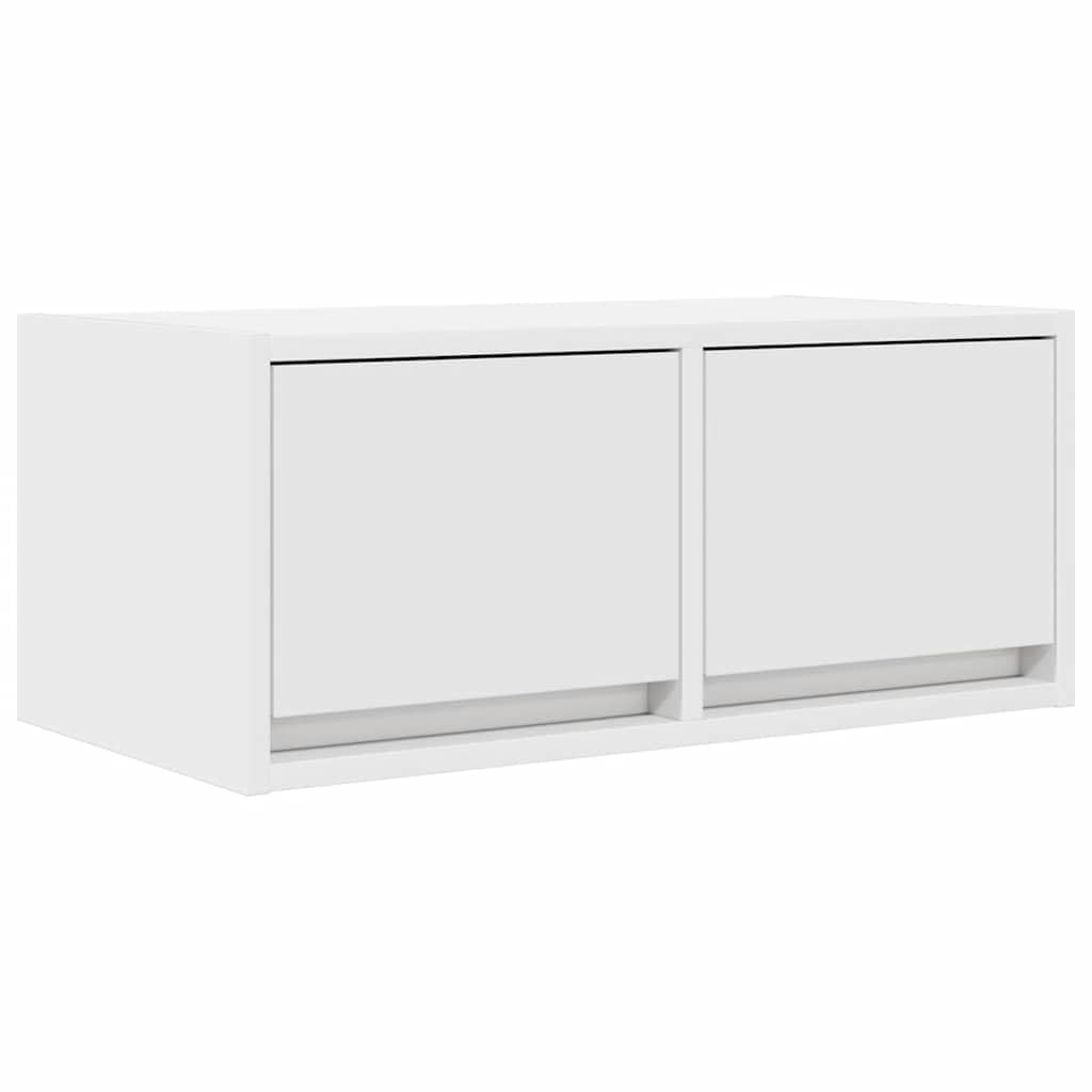 Hothingwell Szafka pod telewizor ścienna biała 60x31x25,5 cm drewno
