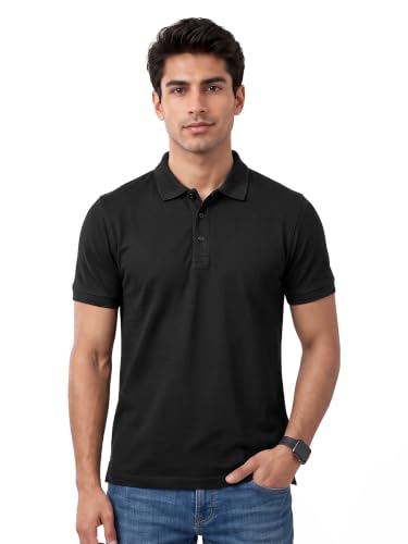 Image of Beyoung Imported Poly Regular Fit Solid Polo Tshirt for Men | Collar Tshirt | Half Sleeves | Solid Casual T-Shirt